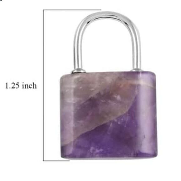 Amethyst Lock and Key Pendant - Picture 11 of 14